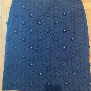 Talbots Navy Textured Pencil Skirt size 10